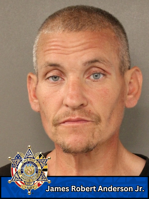 Booking photo of a man with gray hair and the name James Robert Anderson Junior